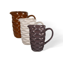 Wholesale three-dimensional ceramic vase with wave pattern