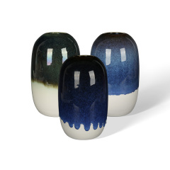 Wholesale multi-colored striped gradient ceramic vase