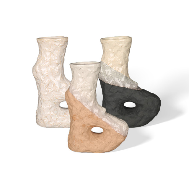 Wholesale Irregular Native Clay Texture and Quality Ceramic Vase