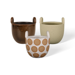 Wholesale Vertical Double-Eared Design Ceramic Vase