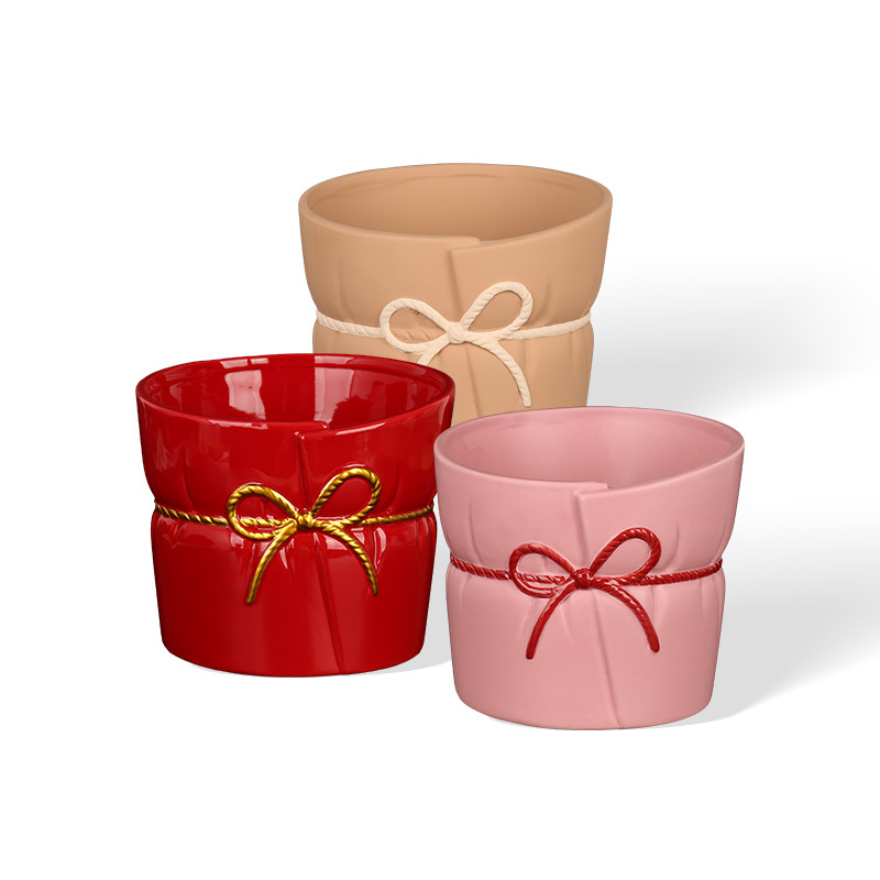 Wholesale butterfly-ribbon ceramic vase
