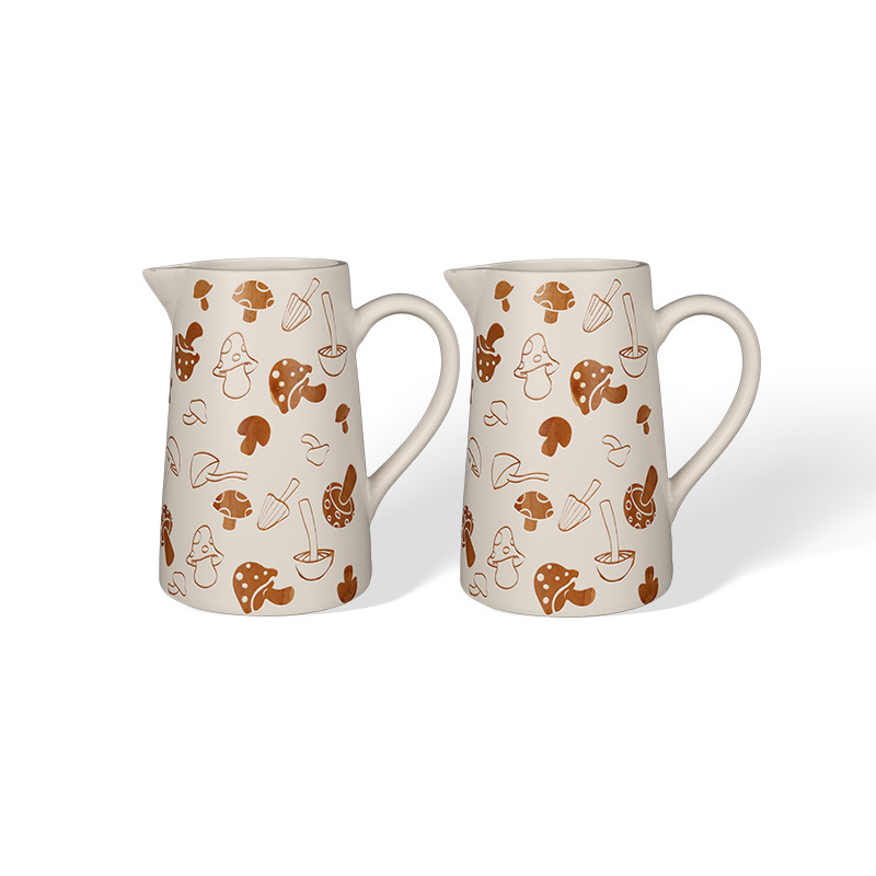 Wholesale forest mushroom printed ceramic vase
