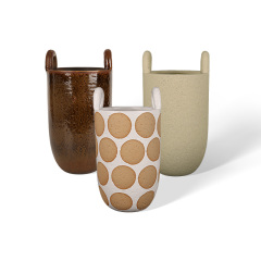 Wholesale Vertical Double-Eared Design Ceramic Vase