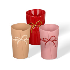 Wholesale butterfly-ribbon ceramic vase