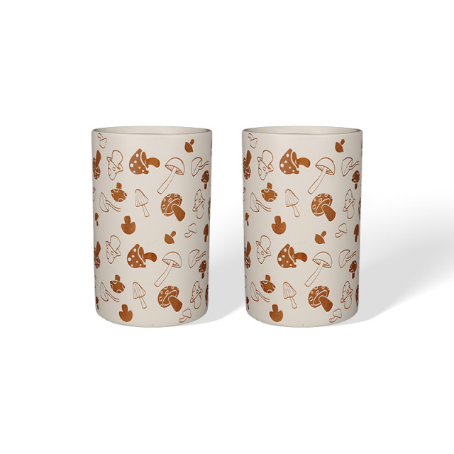 Wholesale forest mushroom printed ceramic vase