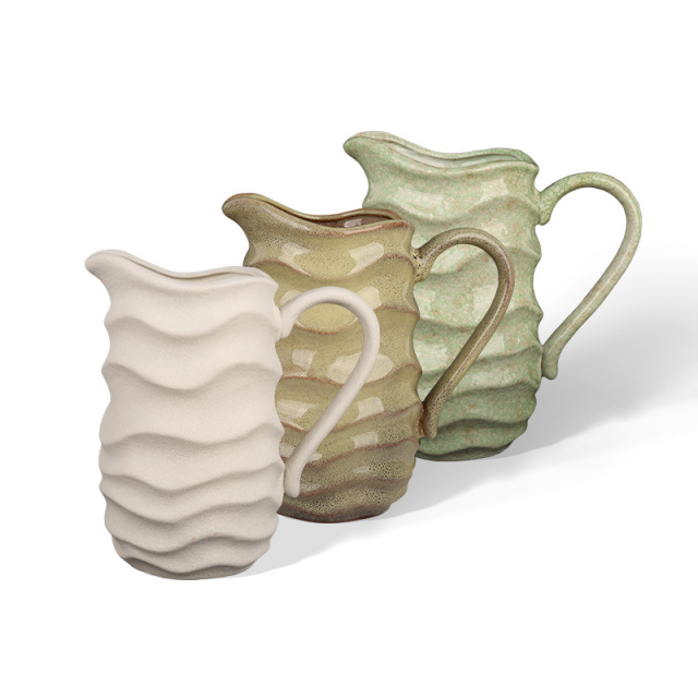 Wholesale ceramic flower pots with wavy patterns
