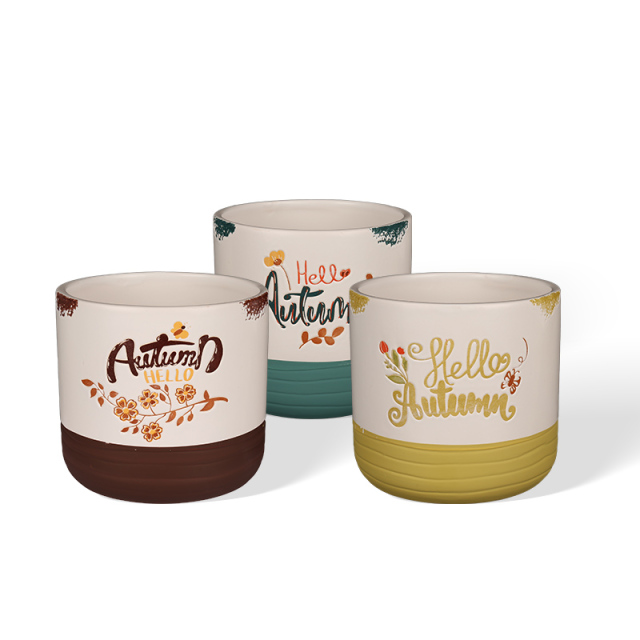 Wholesale Vintage straight-letter ceramic flower pot