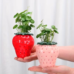 Factory Wholesale Cute strawberry-shaped ceramic flower pot