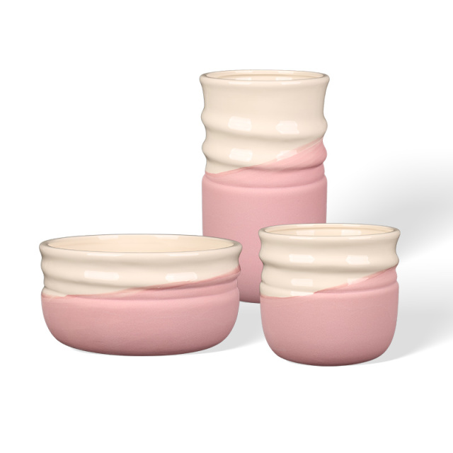 Factory Wholesale Design of ceramic vase with half-thread