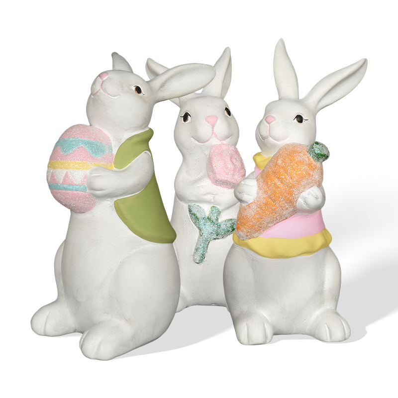 Wholesale Rabbit-shaped Easter ceramic figurines