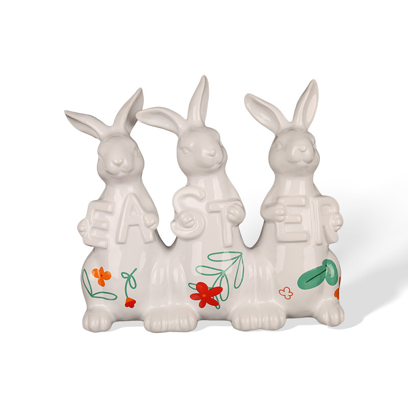 Wholesale Easter ceramic rabbit figurines