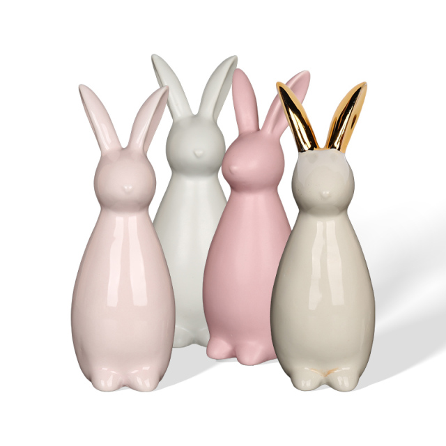 Wholesale Rabbit-shaped Easter ceramic figurines