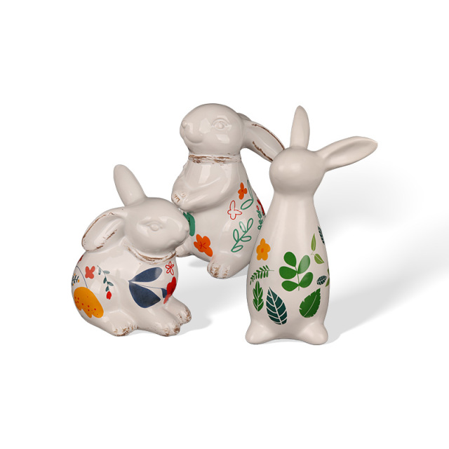Wholesale Easter ceramic rabbit figurines