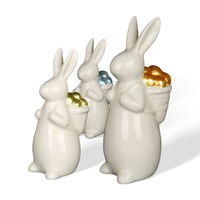 Wholesale Rabbit-shaped Easter ceramic figurines