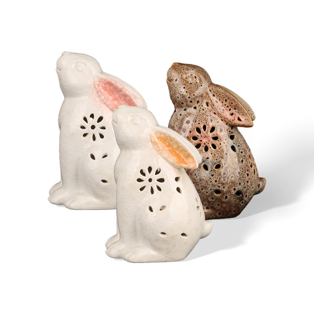Wholesale Easter hollow carved ceramic figurine
