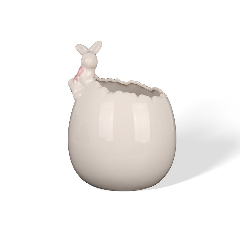 Wholesale Easter Rabbit Egg Ceramic Flower Pots