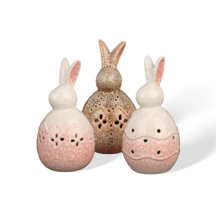 Wholesale Easter hollow carved ceramic figurine
