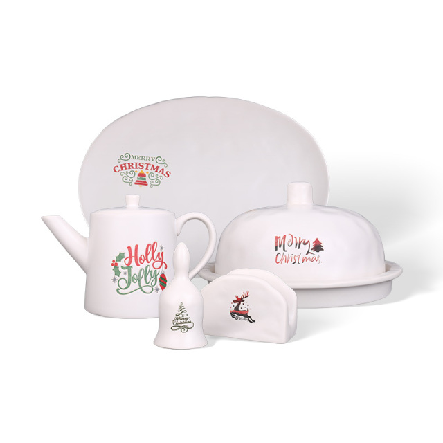Wholesale minimalist and fresh Christmas ceramic tableware