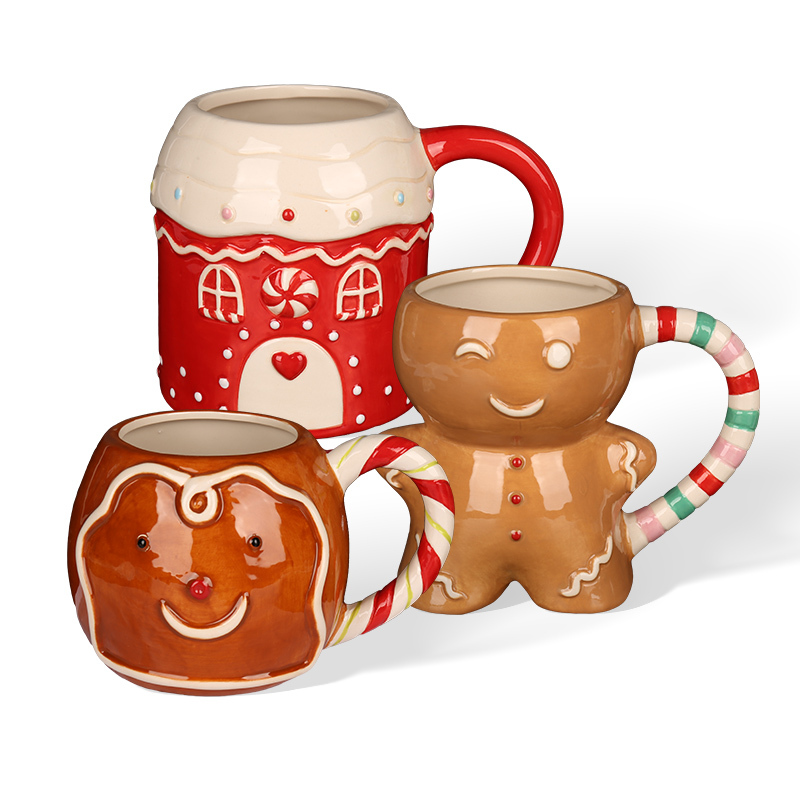 Wholesale Santa Gingerbread Man Ceramic Mug