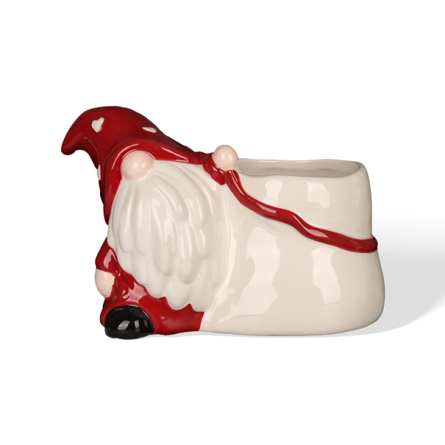 Wholesale Christmas gift bag shaped ceramic flower pot