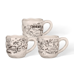 Wholesale of black and white striped ceramic tableware for Christmas