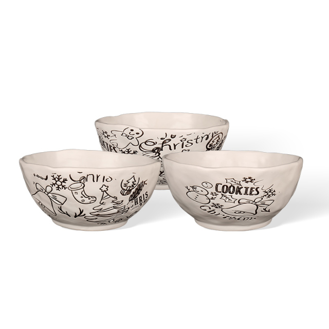 Wholesale of black and white striped ceramic tableware for Christmas