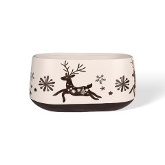 Wholesale Retro Christmas Ceramic Flower Pots with 3D Elements