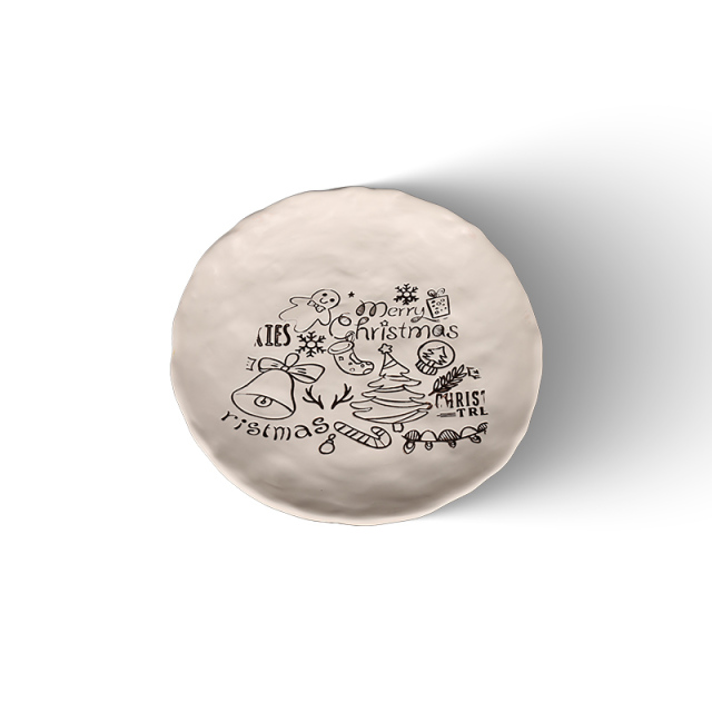 Wholesale of black and white striped ceramic tableware for Christmas