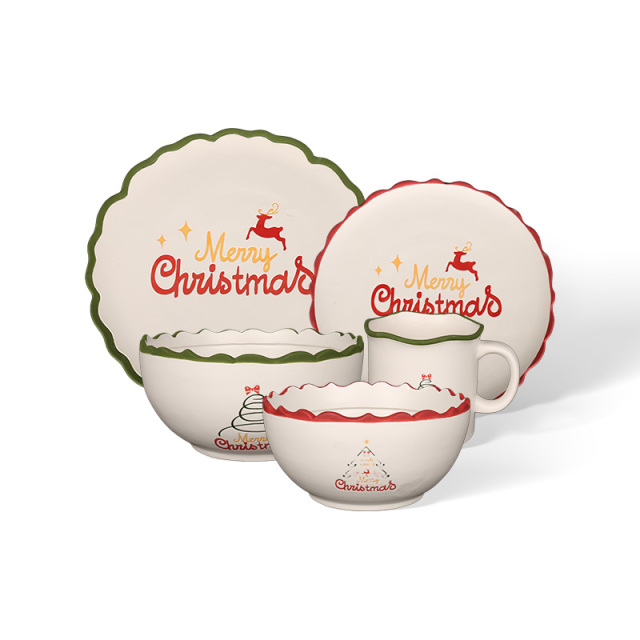 Wholesale Hand-painted Christmas-themed ceramic tableware
