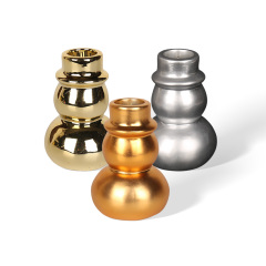 Wholesale Christmas-themed gilded ceramic candlesticks