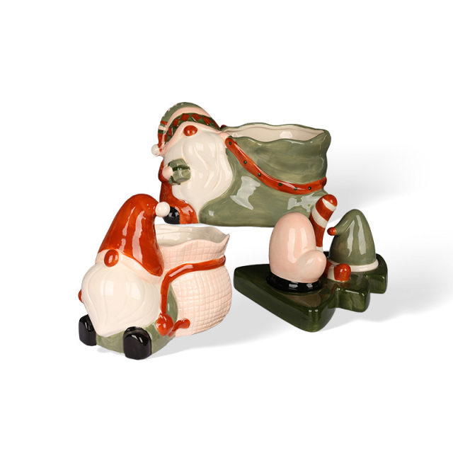 Wholesale retro color-coordinated Christmas ceramic tableware