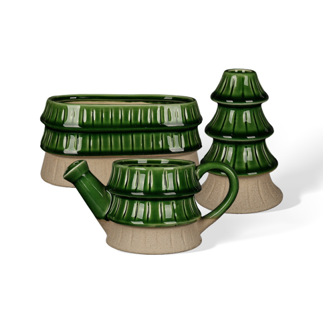 Wholesale Christmas tree-shaped ceramic candlesticks