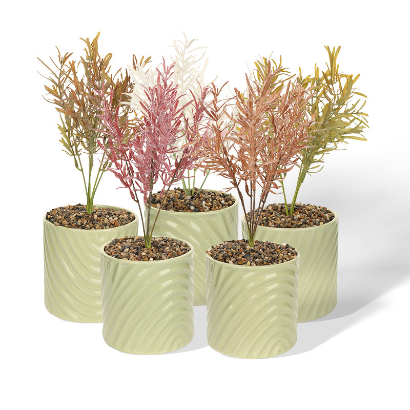 Wholesale Simulated Greenery Simple Pattern Ceramic Flower Pots