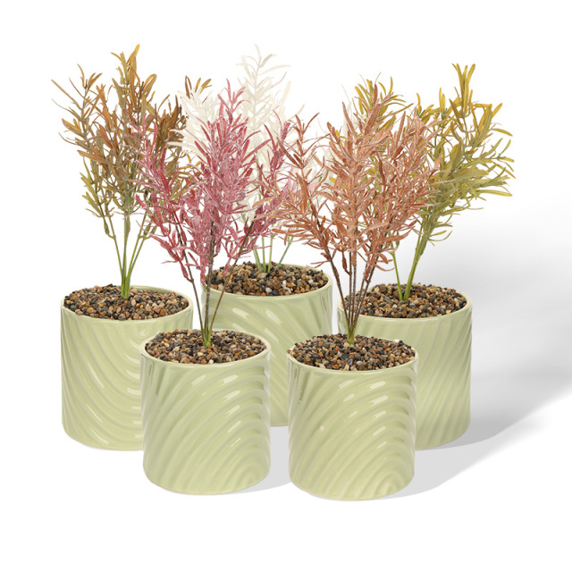 Wholesale Simulated Greenery Simple Pattern Ceramic Flower Pots