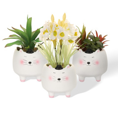 Wholesale Cartoon Pet Series Ceramic Artificial Flower Succulent Pots