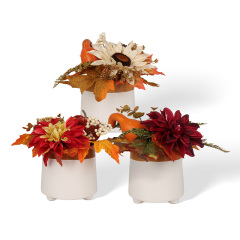 Wholesale Autumn and Winter Ceramic Flower Pots and Artificial Flower Arrangement