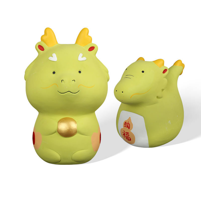 Wholesale fun and auspicious dragon ceramic figurines