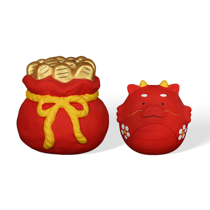 Wholesale fun and auspicious dragon ceramic figurines