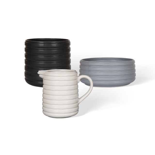 Wholesale Three-color concave and convex ceramic flower pot