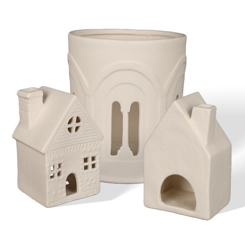 Wholesale White Town Series Ceramic Decorations