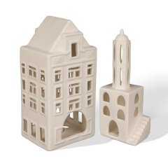 Wholesale White Town Series Ceramic Decorations