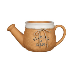 Wholesale Ceramic flower pot with bow tie and cord stamp