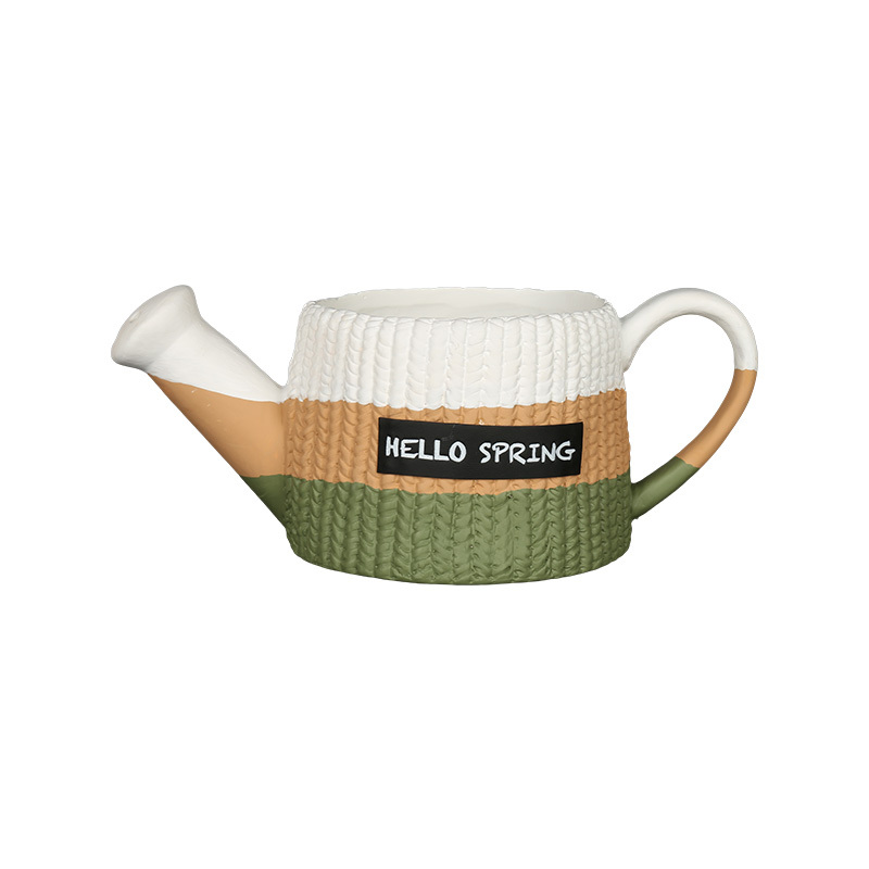 Wholesale Knitted Texture "Spring Vitality" Ceramic Flower Pot