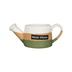 Wholesale Knitted Texture "Spring Vitality" Ceramic Flower Pot