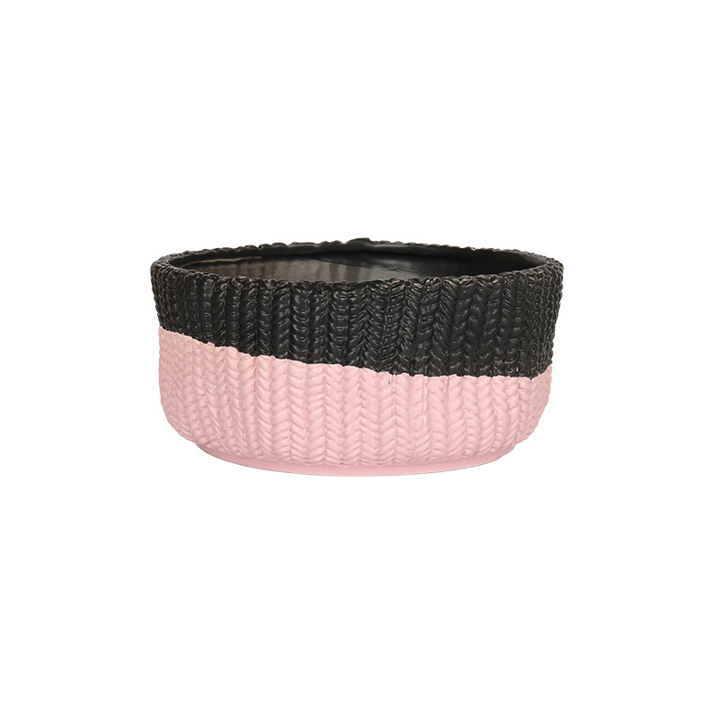 Wholesale Knitted Texture "Spring Vitality" Ceramic Flower Pot