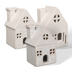 Wholesale retro church series ceramic hollow wind lamp ornaments