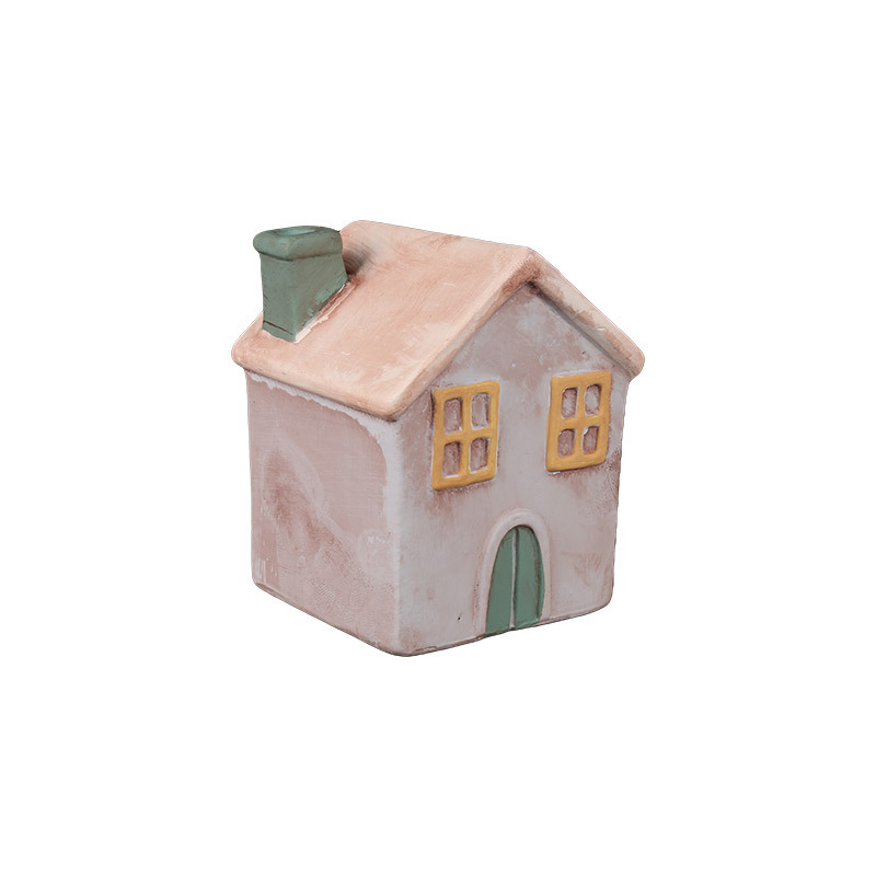 Wholesale Hand-painted small house ceramic figurine series