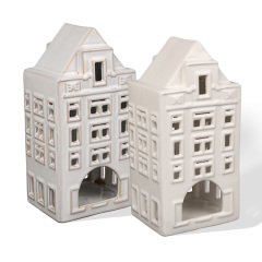 Wholesale retro church series ceramic hollow wind lamp ornaments
