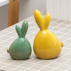 Wholesale Glazed Rabbit Easter Ceramic Figurine