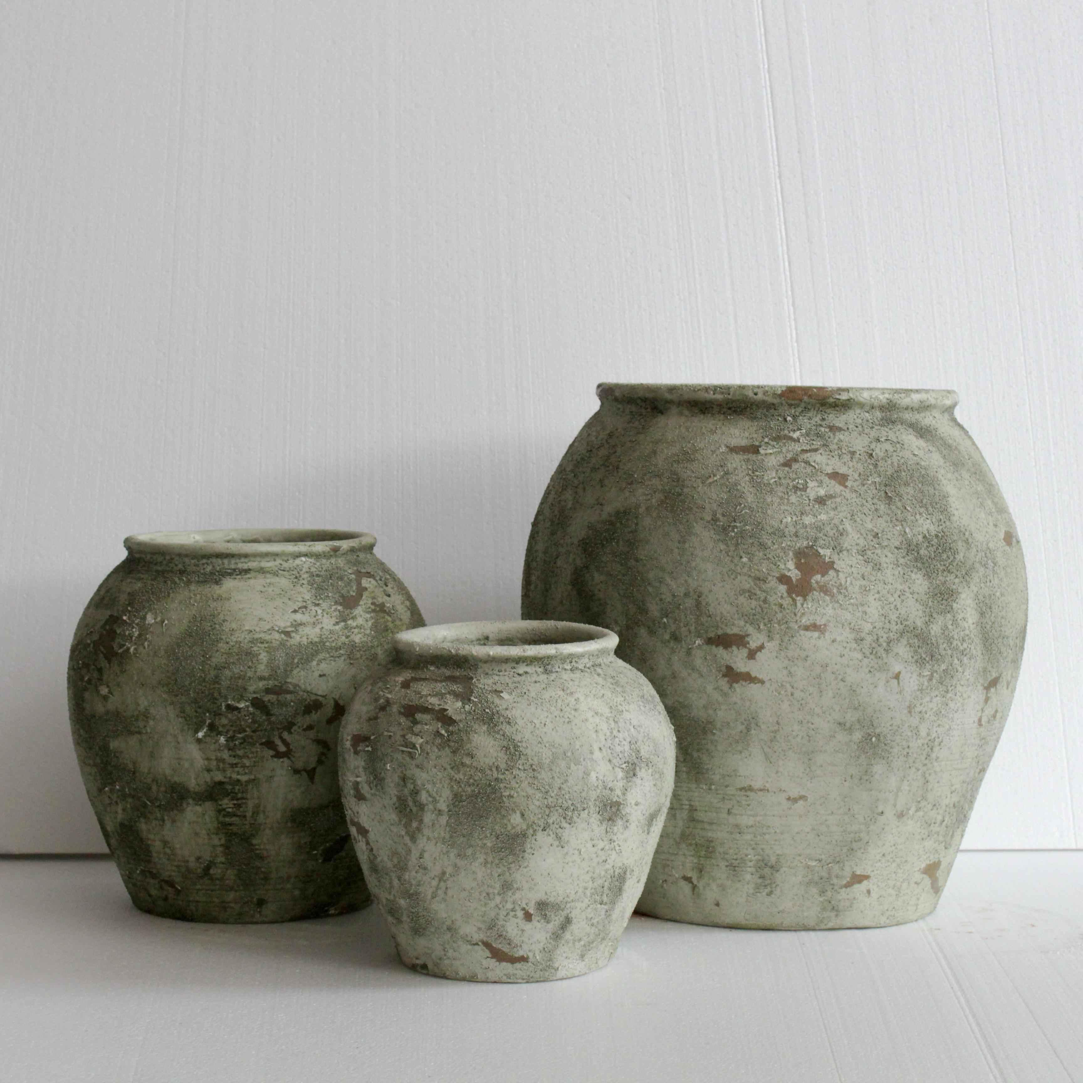 Wholesale vintage and aged magnesium oxide pottery pots and flower pots